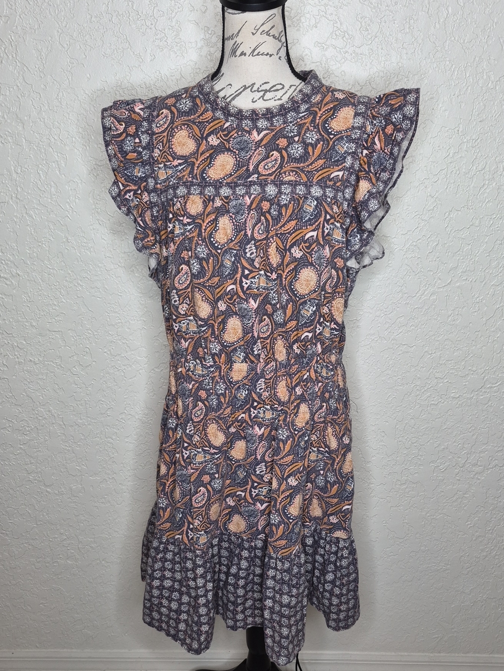 Universal Thread Multicolored Paisley Print Dress Grunge Fairy Boho Size L